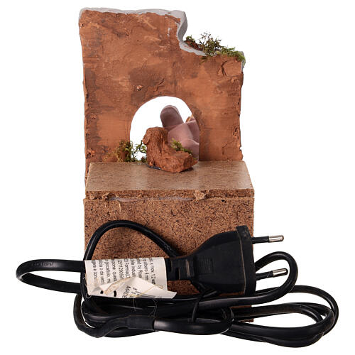 Woman sweeping animated nativity scene 10x15x15 cm, 10 cm terracotta 4