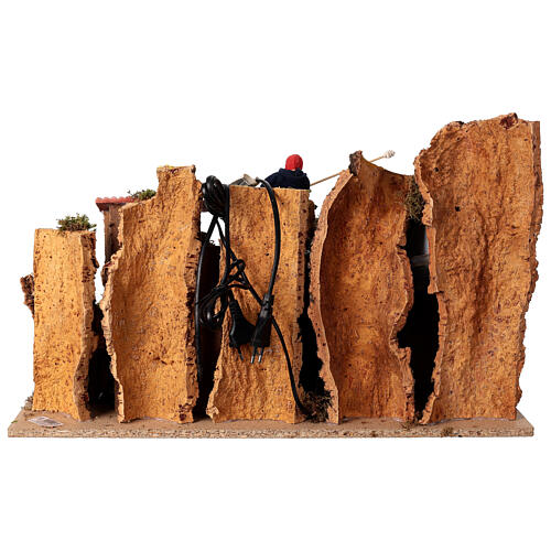 Wioska rybacka z ruchomą kaskadą, do szopki 10 cm 6