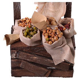 Neapolitan nativity seed and legume market stand, 10-12 cm terracotta