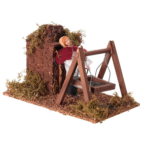 Woman sifting legumes with rocking motion 12 cm Nativity Scene 3