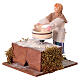 Animated woman sifting flour for 12 cm nativity scene s2