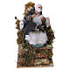 Tosador de ovelhas idoso em movimento 15x9x14 cm para presépio de 10 cm s1