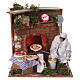 Pizzaiolo in movimento con forno illuminato 15x15 cm per presepe da 10 cm s3