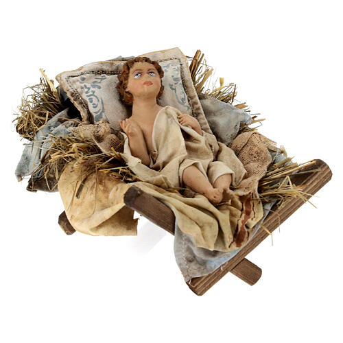 Christi Geburt, Figurengruppe, für 30 cm Krippe von Angela Tripi, Terrakotta 5