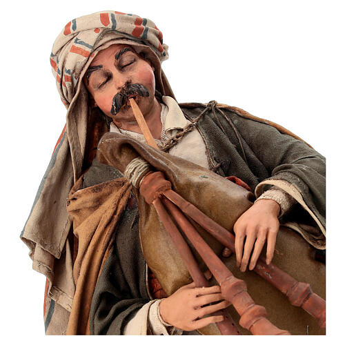 Nativity scene figurine, bagpiper player, Angela Tripi 2