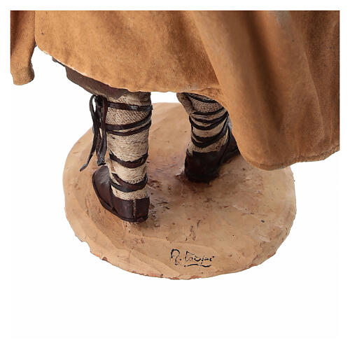 Joueur de cornemuse crèche terre cuite Angela Tripi 30 cm 8