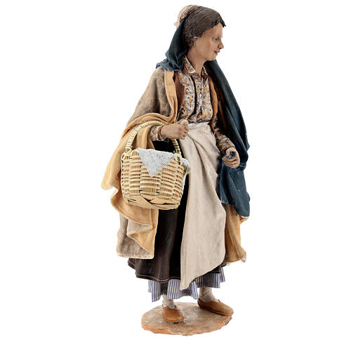 Nativity scene figurine, woman with baskets 30 cm, Angela Tripi 5