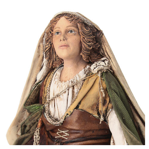 Nativity scene figurine, woman with baskets 30 cm, Angela Tripi 2