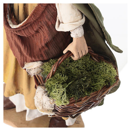 Nativity scene figurine, woman with baskets 30 cm, Angela Tripi 4