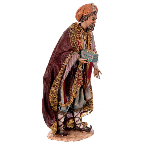 Nativity scene figurine, king Melchior 30 cm, Angela Tripi 9