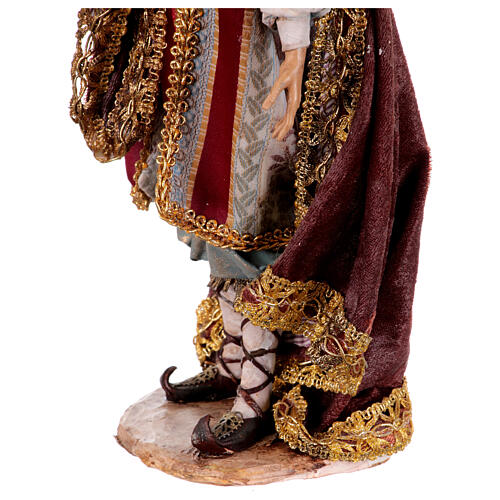Nativity scene figurine, king Melchior 30 cm, Angela Tripi 13