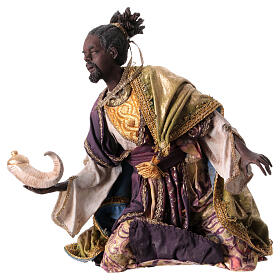Nativity scene figurine, black wise king 30 cm, Angela Tripi