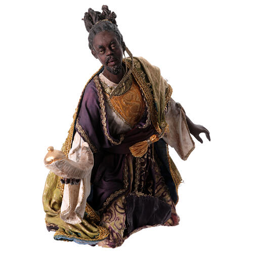 Nativity scene figurine, black wise king 30 cm, Angela Tripi 3