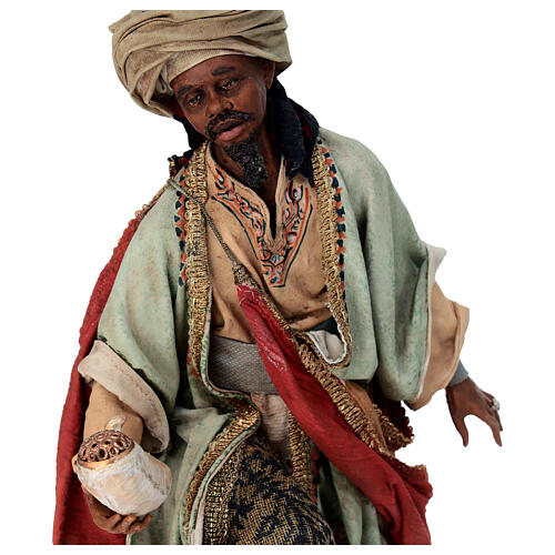 Nativity scene figurine, black wise king 30 cm, Angela Tripi 2