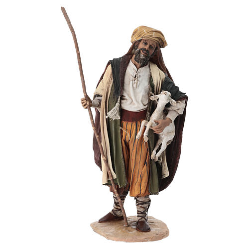 Shepherd with lamb, 30cm in terracotta by Angela Tripi 1