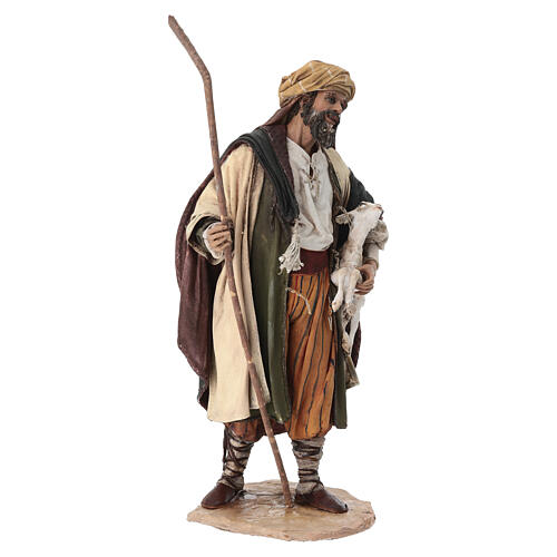 Shepherd with lamb, 30cm in terracotta by Angela Tripi 5