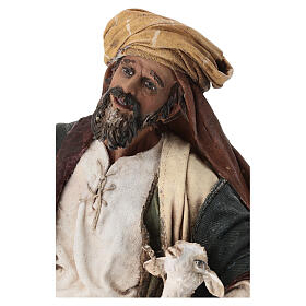 Pastor com cordeiro Angela Tripi terracota para Presépio com figuras de altura média 30 cm