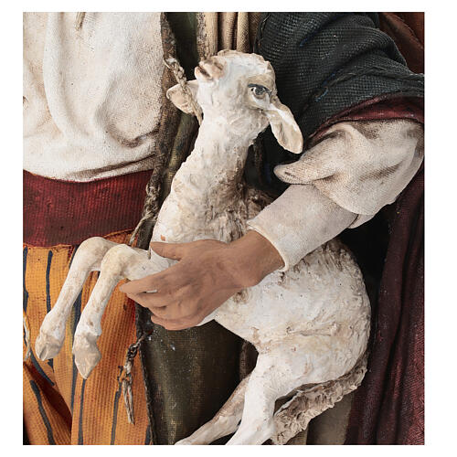 Pastor com cordeiro Angela Tripi terracota para Presépio com figuras de altura média 30 cm 7