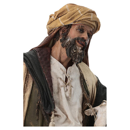 Shepherd with lamb, 30cm in terracotta by Angela Tripi 4