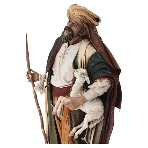 Shepherd with lamb, 30cm in terracotta by Angela Tripi 6