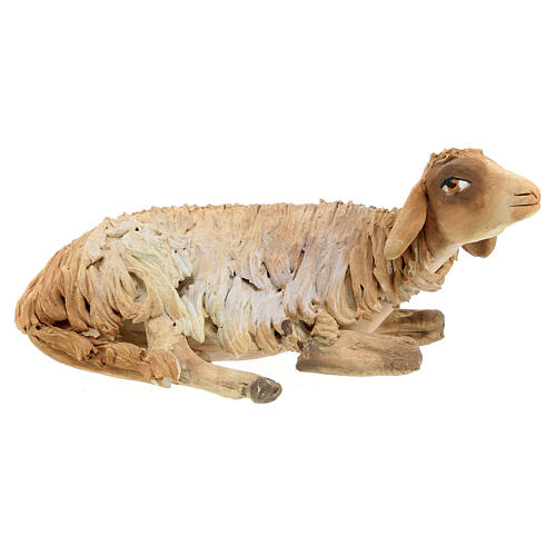Schaf liegend, für 18 cm Krippe von Angela Tripi, Terrakotta 1