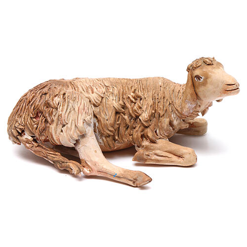 Nativity scene figurine, lying sheep 18cm, Angela Tripi 1