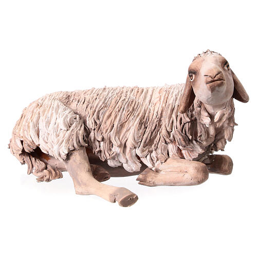 Nativity scene figurine, lying sheep 18cm, Angela Tripi 1