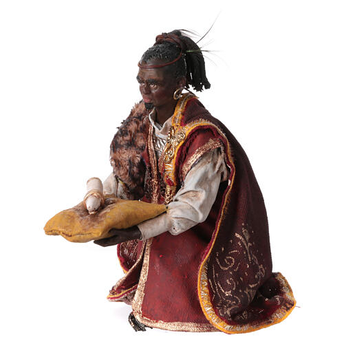 Heiliger König, kniend, für 18 cm Krippe von Angela Tripi, Terrakotta 2