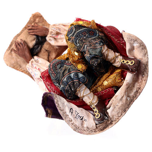 Nativity scene, Ethiopian Wise Man 18cm, Angela Tripi 7