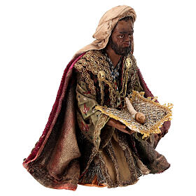 Roi Mage noir crèche Angela Tripi 18 cm terre cuite