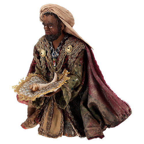 Roi Mage noir crèche Angela Tripi 18 cm terre cuite 3
