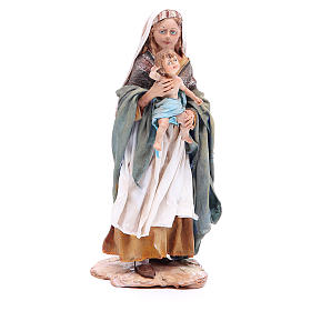 Krippenfiguren von Angela Tripi: Frau mit Kind 18cm Terrakotta, A. Tripi