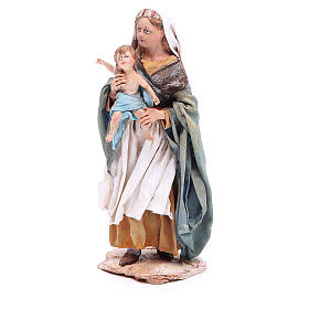 Krippenfiguren von Angela Tripi: Frau mit Kind 18cm Terrakotta, A. Tripi