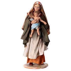 Frau mit Kind, für 18 cm Krippe von Angela Tripi, Terrakotta