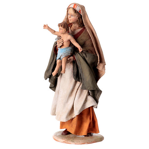 Frau mit Kind, für 18 cm Krippe von Angela Tripi, Terrakotta 3