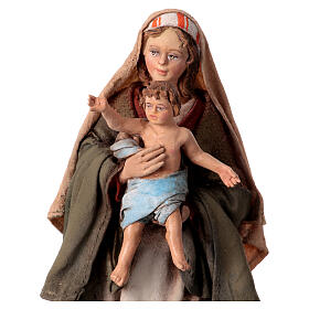 Nativity scene figurine, woman with child 18cm, Angela Tripi