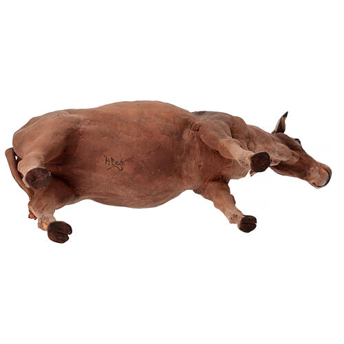 Nativity scene figurine, ox 30cm terracotta, Angela Tripi 8