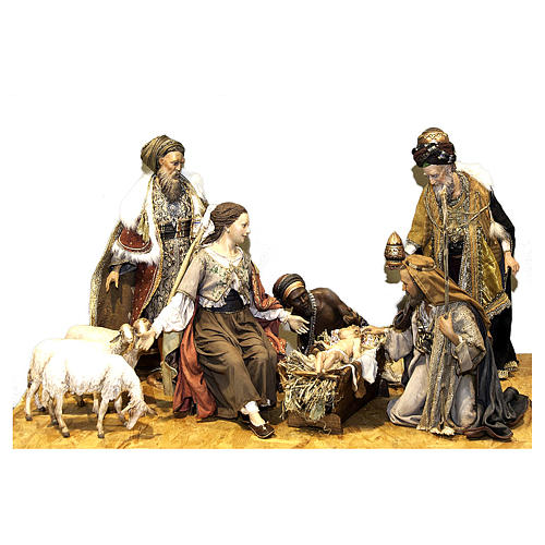 Belén con Reyes Magos y Tres Ovejas, 50 cm Angela Tripi 1