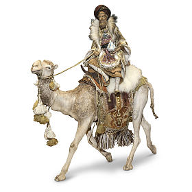 König auf Kamel reitend, für 30 cm Krippe von Angela Tripi, Terrakotta