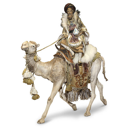 König auf Kamel reitend, für 30 cm Krippe von Angela Tripi, Terrakotta 1