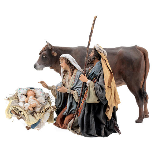 Heilige Familie und Ochse, für 30 cm Krippe von Angela Tripi, Terrakotta 3
