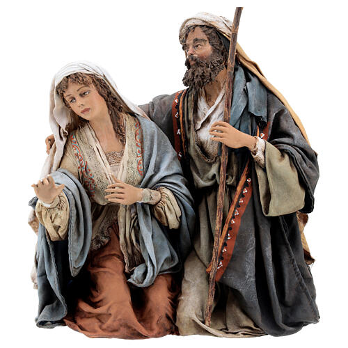 Heilige Familie und Ochse, für 30 cm Krippe von Angela Tripi, Terrakotta 4