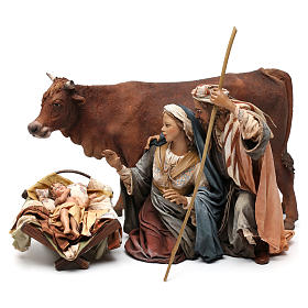 Crèche Noel Angela Tripi: Sainte Famille avec boeuf 30 cm Angela Tripi
