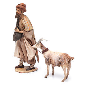 Hirte mit Ziege, für 30 cm Krippe von Angela Tripi, Terrakotta