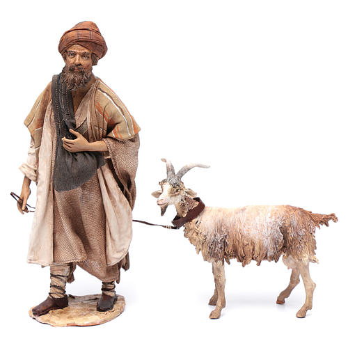 Shepherd with goat, 30cm made of Terracotta by Angela Tripi 1