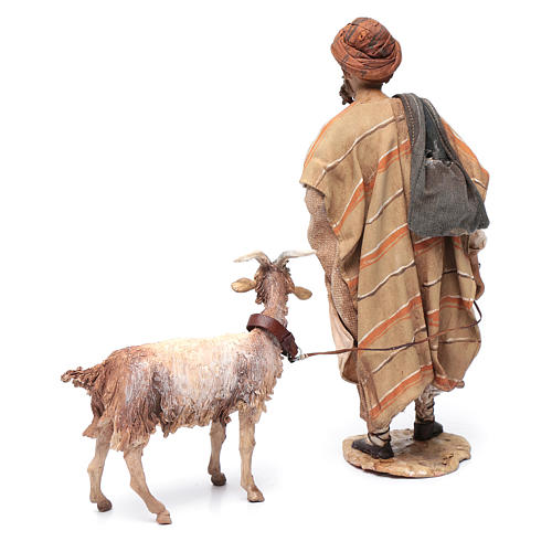 Shepherd with goat, 30cm made of Terracotta by Angela Tripi 3