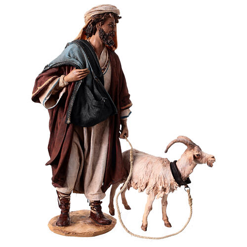 Shepherd with goat, 30cm made of Terracotta by Angela Tripi 3