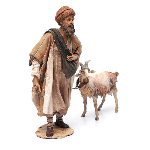 Shepherd with goat, 30cm made of Terracotta by Angela Tripi 4