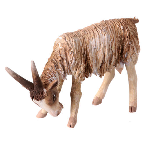 Goat with lowered head in terracotta 13cm Angela Tripi 2