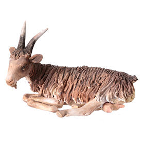 Liegende Ziege, für 13 cm Krippe von Angela Tripi, Terrakotta